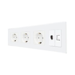 Priza tripla Schuko + TV +...